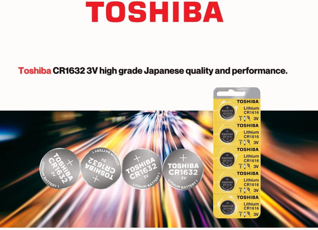 Toshiba CR1632 3 Volt Lithium Coin Battery 5 Batteries 3V