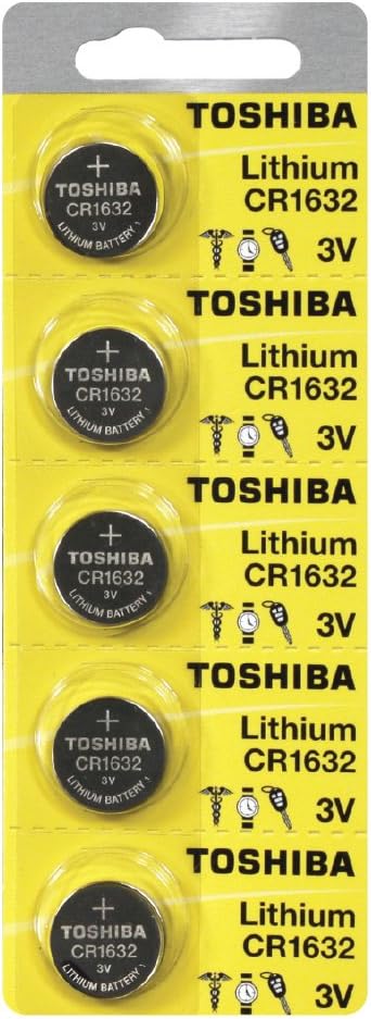 Toshiba CR1632 3 Volt Lithium Coin Battery 5 Batteries 3V