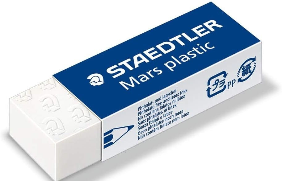 Staedtler Plastic Eraser, Latex-free, 2-1/2 x 7/8 x 1/2 Inches, White (STD52650)