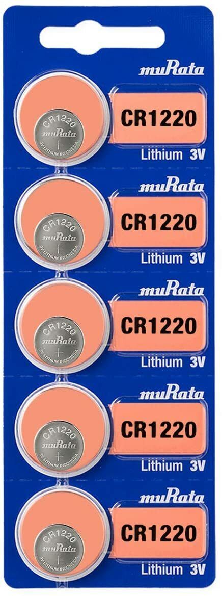 5PC Murata CR1220 Battery 3V Lithium Coin Cell CR-1220 1220 Keyfob, Watch & More