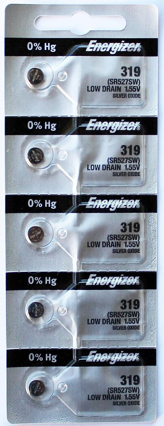 5PC Energizer 319 SR527SW Silver Oxide Watch Battery 1.55V Coin Button Cells