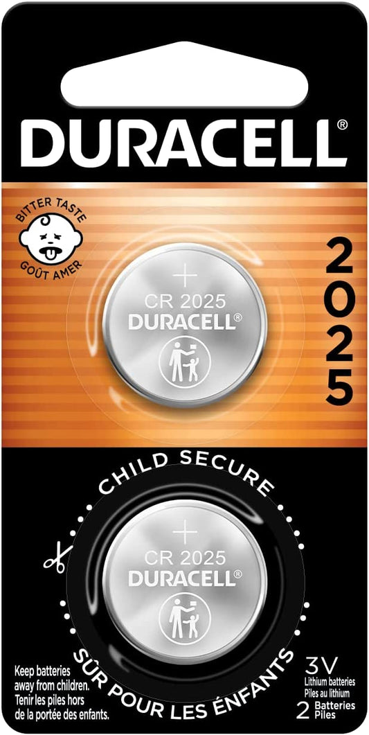 Duracell - 2025 3v Lithium Coin Battery - Long Lasting Battery - 2 Cell